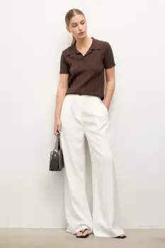 Answear.LAB bluza culoarea maro, neted imagine