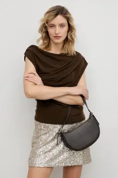 Answear.LAB bluza culoarea maro, neted imagine