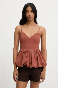 Answear Lab bluza culoarea maro, neted imagine