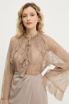 Answear Lab bluza culoarea maro, neted imagine