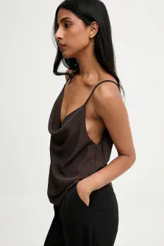 Answear.LAB bluza culoarea maro, neted imagine