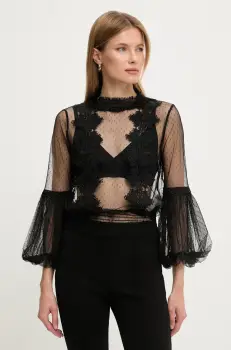 Answear Lab bluza culoarea negru, cu imprimeu imagine