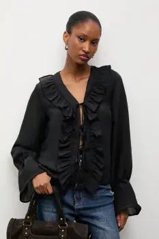 Answear.LAB bluza culoarea negru, neted imagine