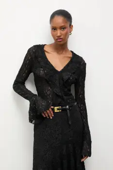 Answear.LAB bluza culoarea negru, neted imagine