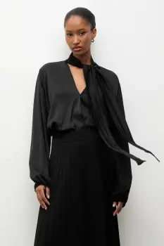 Answear.LAB bluza culoarea negru, neted imagine