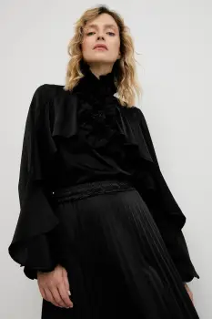 Answear.LAB bluza culoarea negru, neted imagine