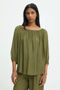 Answear.LAB bluza culoarea verde, neted imagine