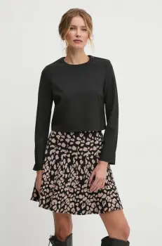 Answear Lab bluza din amestec de lana culoarea negru, neted imagine