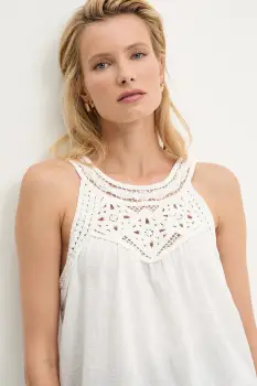 Answear Lab bluza din bumbac culoarea alb, cu imprimeu imagine