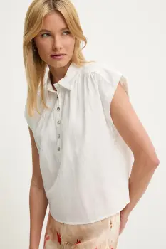 Answear Lab bluza din bumbac culoarea alb, neted imagine