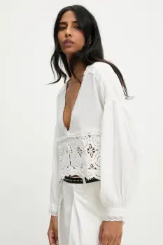 Answear Lab bluza din bumbac culoarea alb, neted imagine