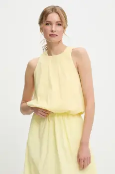 Answear Lab bluza din bumbac culoarea galben, neted imagine