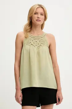 Answear Lab bluza din bumbac culoarea verde, cu imprimeu imagine