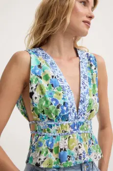 Answear Lab bluza din bumbac femei, culoarea verde, modelator imagine