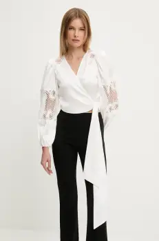 Answear Lab bluza femei, culoarea alb, cu imprimeu imagine