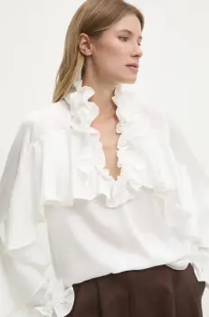 Answear Lab bluza femei, culoarea alb, neted imagine