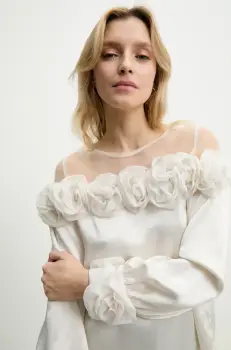 Answear Lab bluza femei, culoarea alb, neted imagine