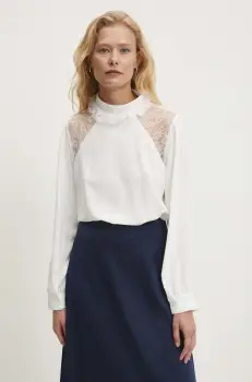 Answear Lab bluza femei, culoarea alb, neted imagine