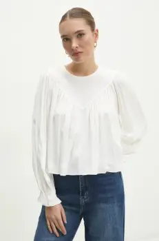 Answear Lab bluza femei, culoarea alb, neted imagine