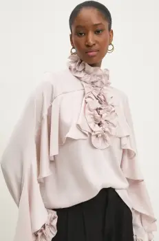 Answear Lab bluza femei, culoarea alb, neted imagine