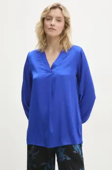 Answear Lab bluza femei, culoarea albastru marin, neted imagine