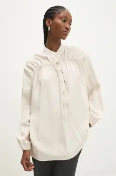 Answear Lab bluza femei, culoarea bej imagine