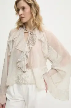 Answear Lab bluza femei, culoarea bej, modelator imagine