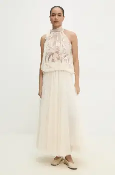 Answear Lab bluza femei, culoarea bej, modelator imagine