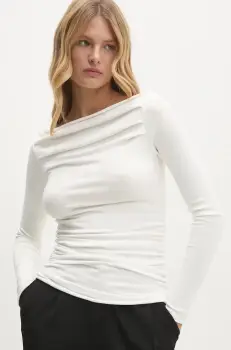 Answear Lab bluza femei, culoarea bej, neted imagine