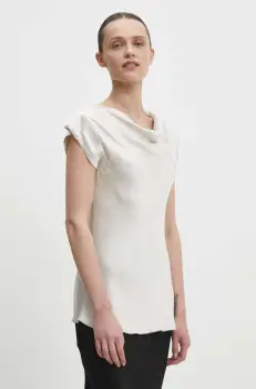 Answear Lab bluza femei, culoarea bej, neted imagine