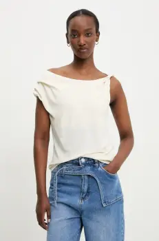 Answear Lab bluza femei, culoarea bej, neted imagine