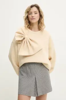 Answear Lab bluza femei, culoarea bej, neted imagine