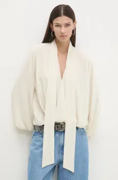 Answear Lab bluza femei, culoarea bej, neted imagine