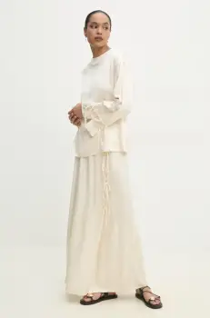 Answear Lab bluza femei, culoarea bej, neted imagine