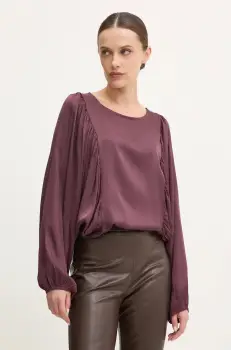 Answear Lab bluza femei, culoarea bordo, neted imagine