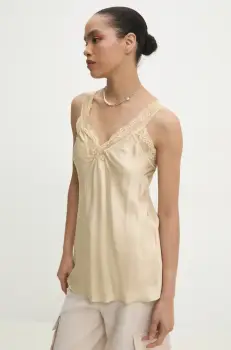 Answear Lab bluza femei, culoarea galben, neted imagine