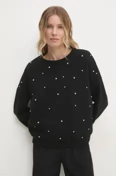 Answear Lab bluza femei, culoarea negru, cu imprimeu imagine