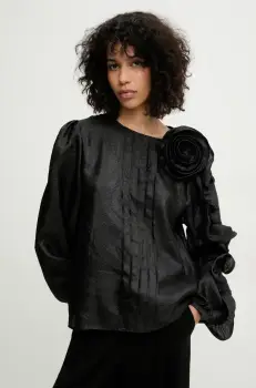 Answear Lab bluza femei, culoarea negru, cu imprimeu imagine