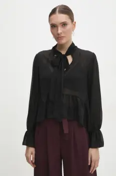 Answear Lab bluza femei, culoarea negru, neted imagine