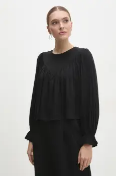 Answear Lab bluza femei, culoarea negru, neted imagine