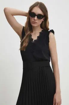 Answear Lab bluza femei, culoarea negru, neted imagine