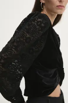 Answear Lab bluza femei, culoarea negru, neted imagine