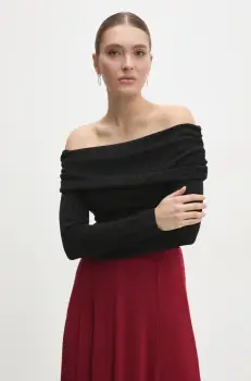 Answear Lab bluza femei, culoarea negru, neted imagine