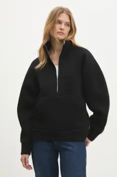 Answear Lab bluza femei, culoarea negru, neted imagine