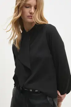 Answear Lab bluza femei, culoarea negru, neted imagine