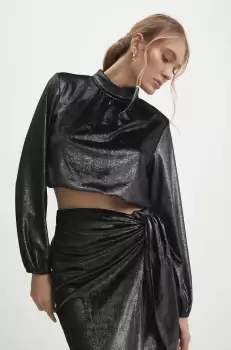 Answear Lab bluza femei, culoarea negru, neted imagine