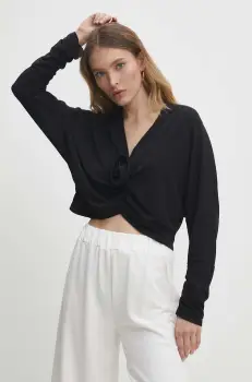 Answear Lab bluza femei, culoarea negru, neted imagine