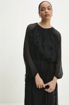 Answear Lab bluza femei, culoarea negru, neted imagine