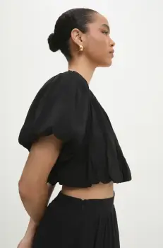 Answear Lab bluza femei, culoarea negru, neted imagine