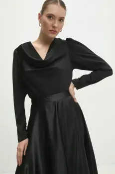 Answear Lab bluza femei, culoarea negru, neted imagine